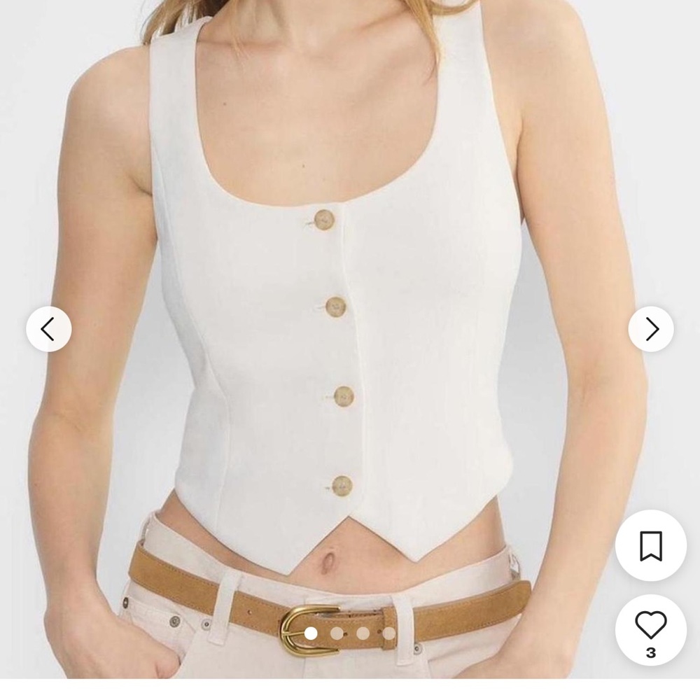 Aritzia Cream Button-Up Women's Vest